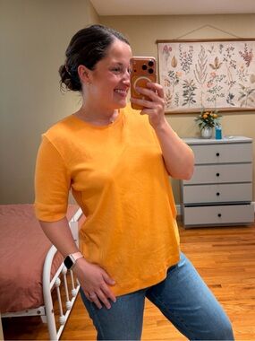 NWT Chico’s Pima Cotton Bright Orange Short Sleeve Tee 2 Large